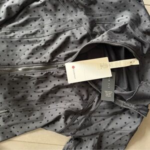 lululemon athletica Flocked Black Polka Dot Jacket